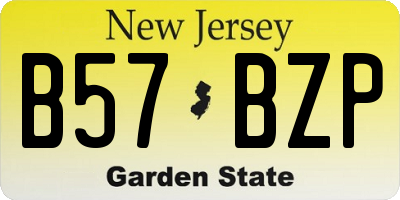 NJ license plate B57BZP