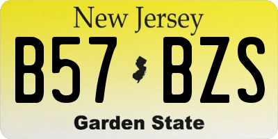 NJ license plate B57BZS