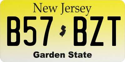 NJ license plate B57BZT