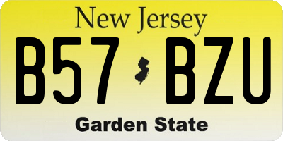 NJ license plate B57BZU