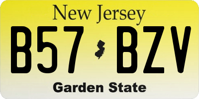 NJ license plate B57BZV