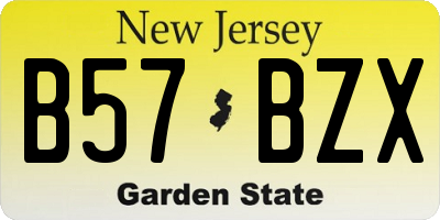 NJ license plate B57BZX