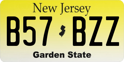 NJ license plate B57BZZ