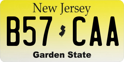 NJ license plate B57CAA