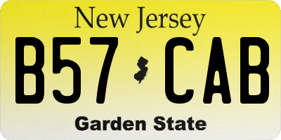 NJ license plate B57CAB