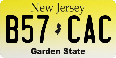NJ license plate B57CAC