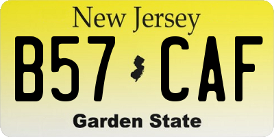 NJ license plate B57CAF