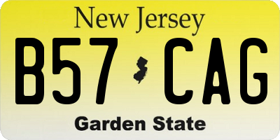 NJ license plate B57CAG