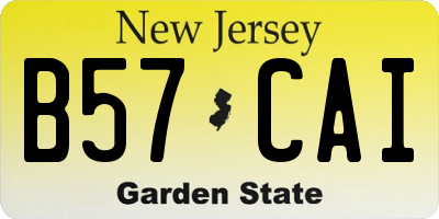 NJ license plate B57CAI