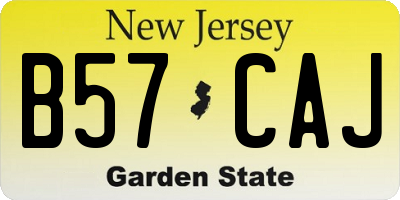 NJ license plate B57CAJ
