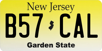 NJ license plate B57CAL