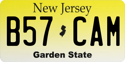 NJ license plate B57CAM