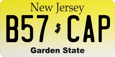 NJ license plate B57CAP