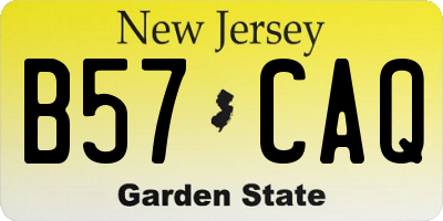 NJ license plate B57CAQ