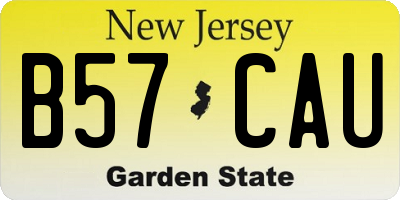 NJ license plate B57CAU