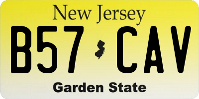 NJ license plate B57CAV