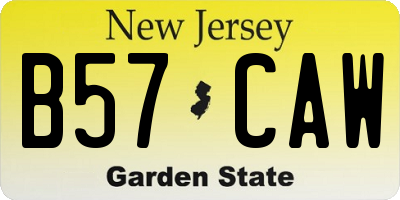NJ license plate B57CAW