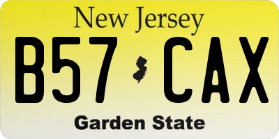 NJ license plate B57CAX