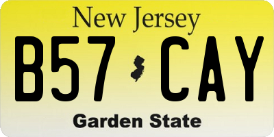 NJ license plate B57CAY