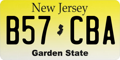 NJ license plate B57CBA