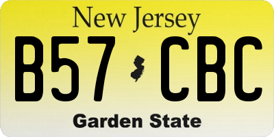 NJ license plate B57CBC