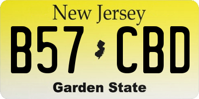 NJ license plate B57CBD