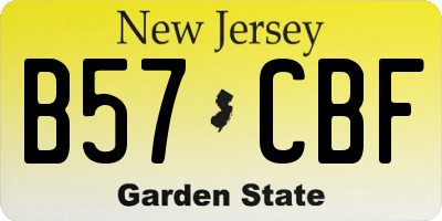 NJ license plate B57CBF