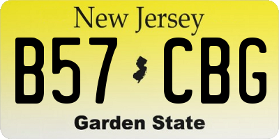 NJ license plate B57CBG