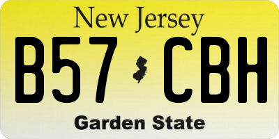 NJ license plate B57CBH
