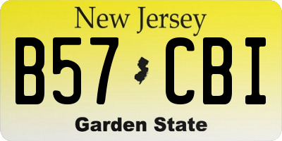 NJ license plate B57CBI