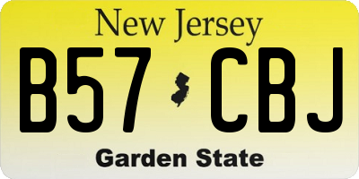 NJ license plate B57CBJ