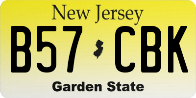 NJ license plate B57CBK