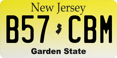 NJ license plate B57CBM