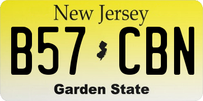 NJ license plate B57CBN