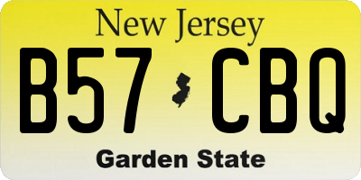 NJ license plate B57CBQ