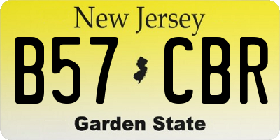 NJ license plate B57CBR