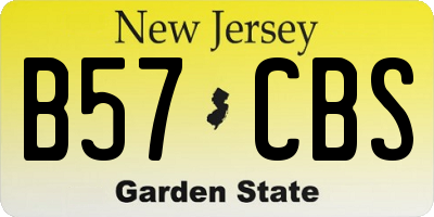 NJ license plate B57CBS