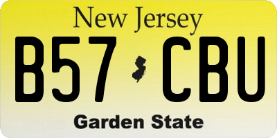 NJ license plate B57CBU