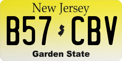 NJ license plate B57CBV