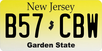 NJ license plate B57CBW