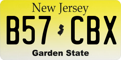 NJ license plate B57CBX