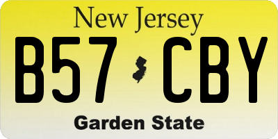 NJ license plate B57CBY