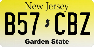 NJ license plate B57CBZ