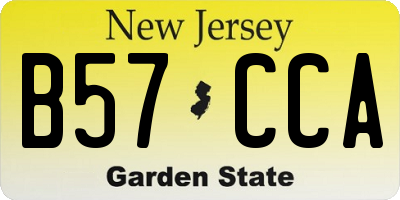 NJ license plate B57CCA