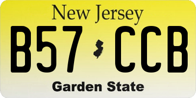 NJ license plate B57CCB