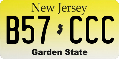NJ license plate B57CCC