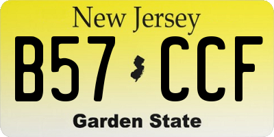 NJ license plate B57CCF
