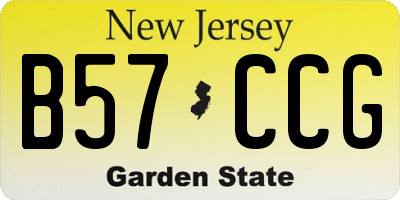 NJ license plate B57CCG