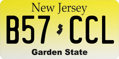 NJ license plate B57CCL