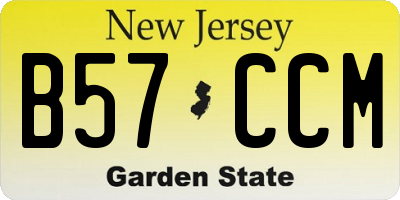 NJ license plate B57CCM
